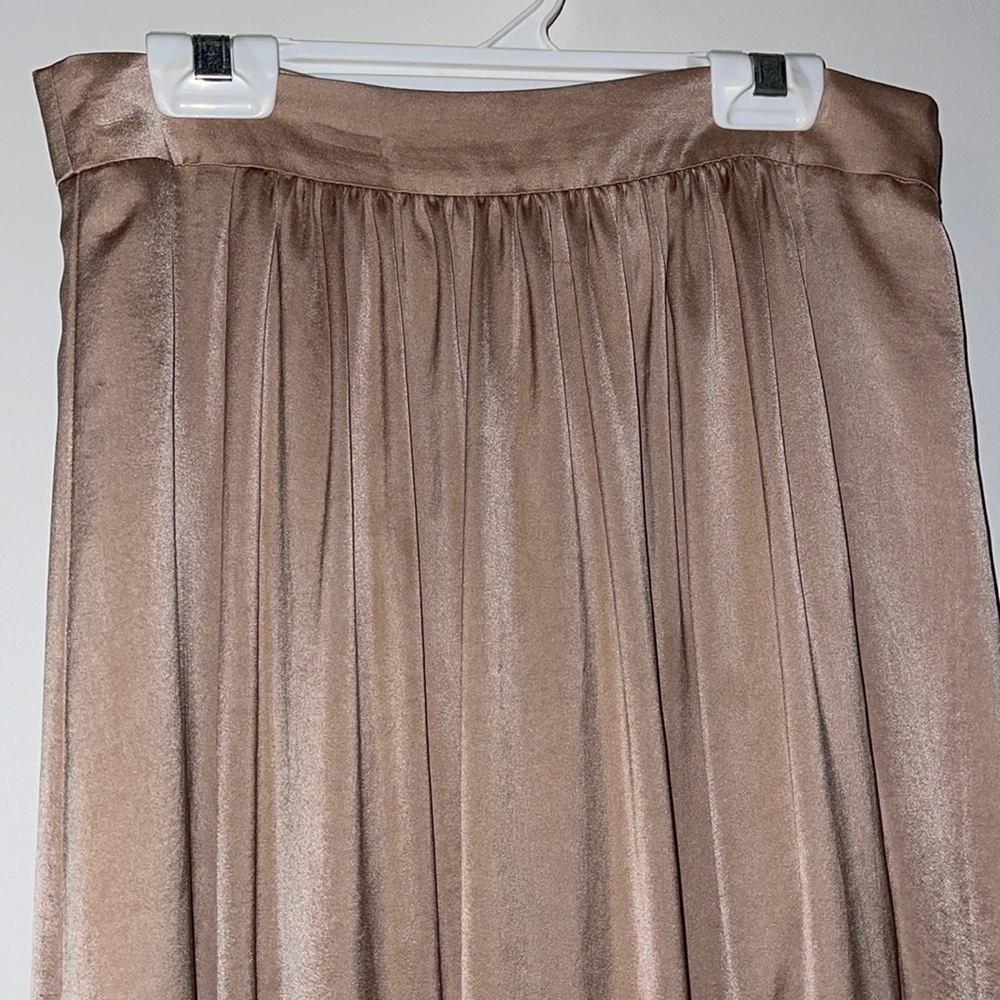 Bronze gold silk skirt